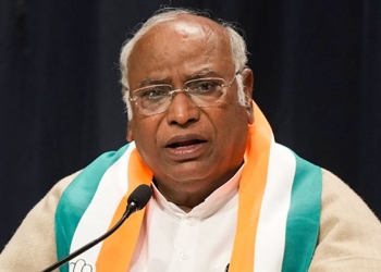 Congress president Mallikarjun Kharge speaks during celebrations after the party's win in Karnataka Assembly elections, in Bengaluru | PTI